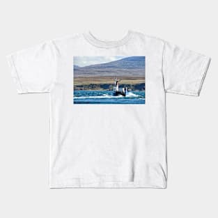 The Jura ferry fighting the tidal current, Islay, Scotland Kids T-Shirt